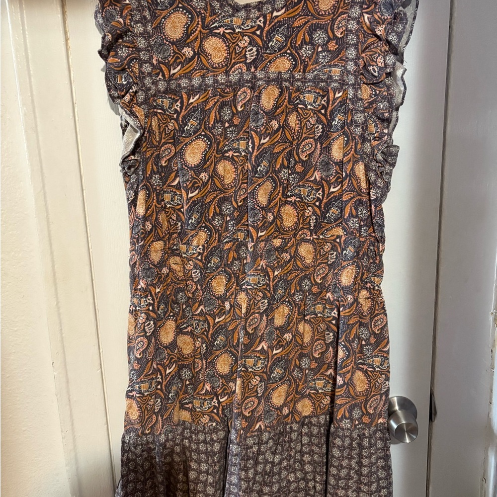 Universal Thread Navy and Orange Paisley Dress